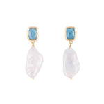 Blue Topaz Keshi Drop Earrings