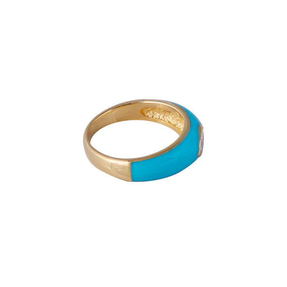 ENAMEL MARQUISE RING