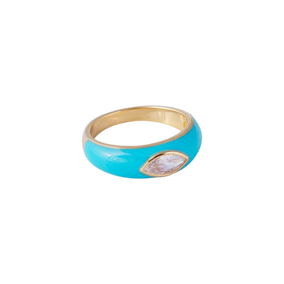 ENAMEL MARQUISE RING