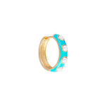 TURQUOISE CRYSTAL PEARL MIDI HOOPS