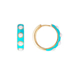 TURQUOISE CRYSTAL PEARL MIDI HOOPS