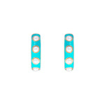 TURQUOISE CRYSTAL PEARL MIDI HOOPS