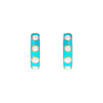 TURQUOISE CRYSTAL PEARL MIDI HOOPS