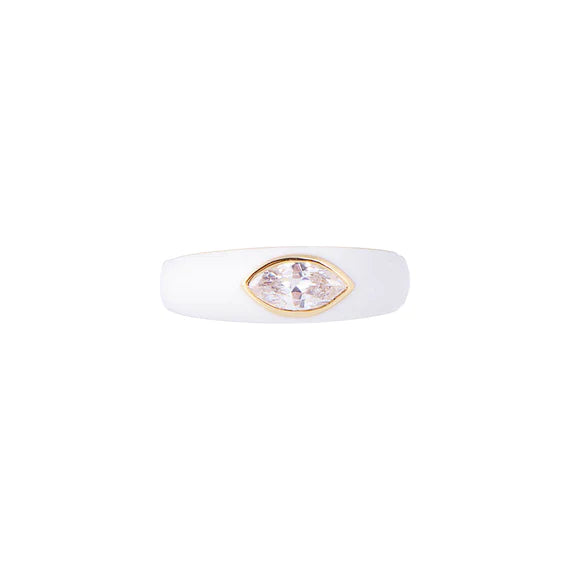 ENAMEL MARQUISE RING