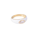 ENAMEL MARQUISE RING