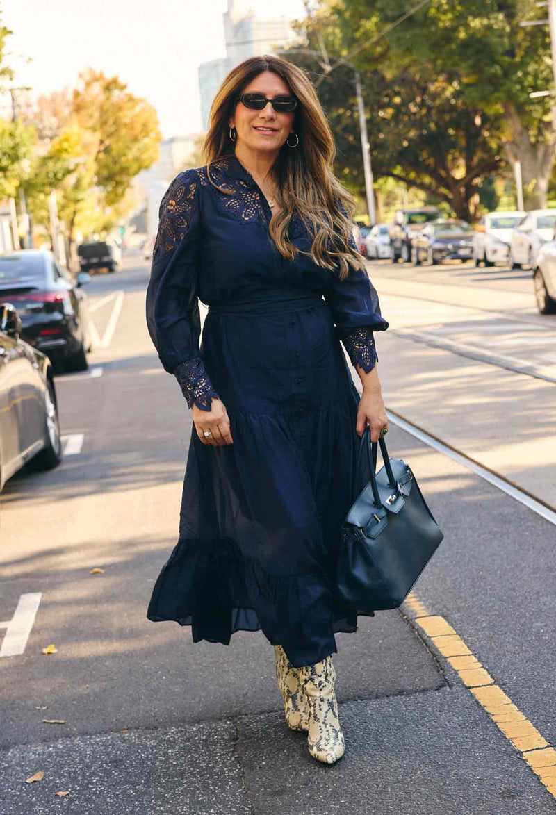 Mirador Silk Maxi Dress | Night Sky