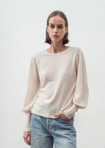CASHMERE BLEND BELL SLEEVE TOP | WINTER WHITE
