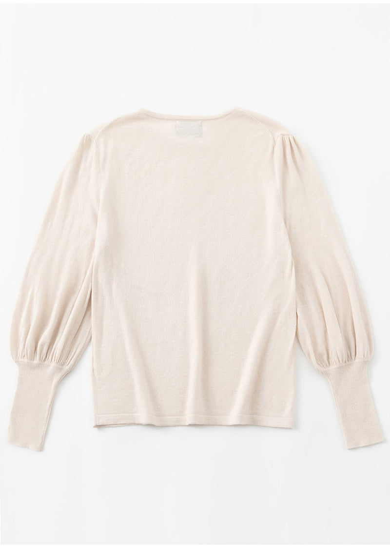 CASHMERE BLEND BELL SLEEVE TOP | WINTER WHITE