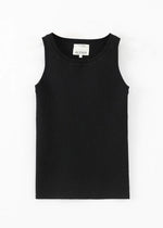 CASHMERE BLEND RIBBED VEST BLACK