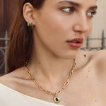 Green Agate Midi Earrings