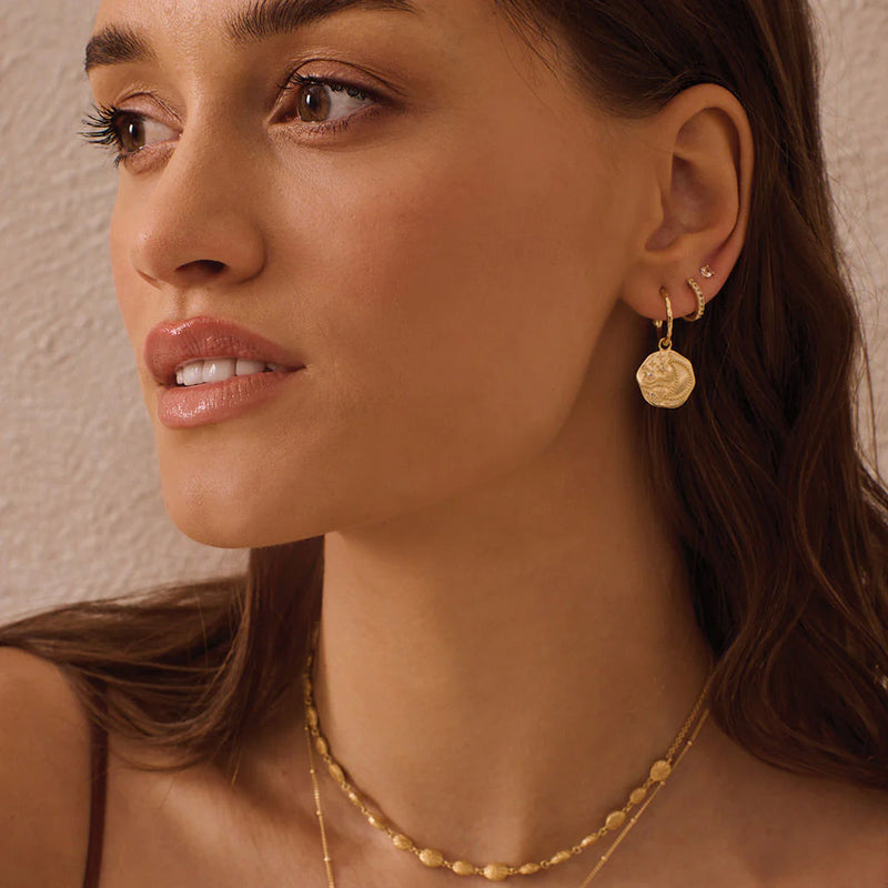 Night Sky Hoop Earrings Gold