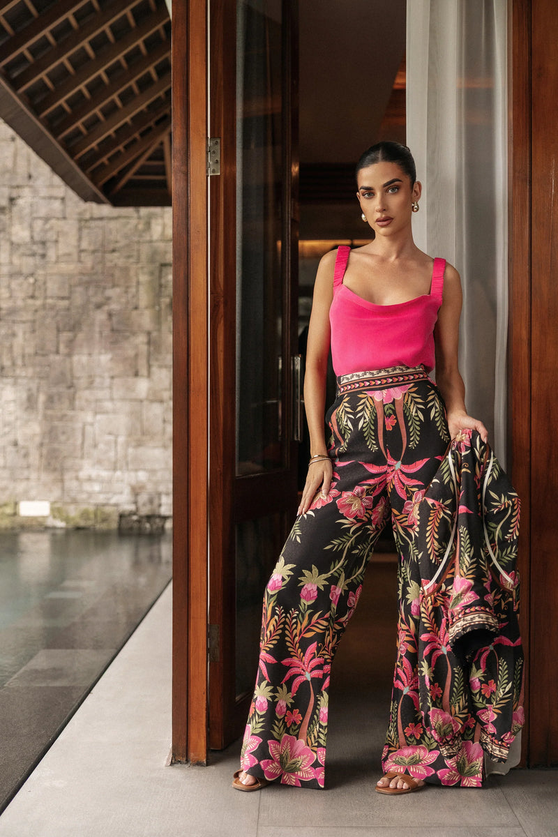 Delray Reversible Cupro Cowl & V Neck Cami | Celosia Pink