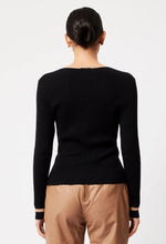 NOVA MERINO WOOL KNIT TOP | BLACK/HUSK