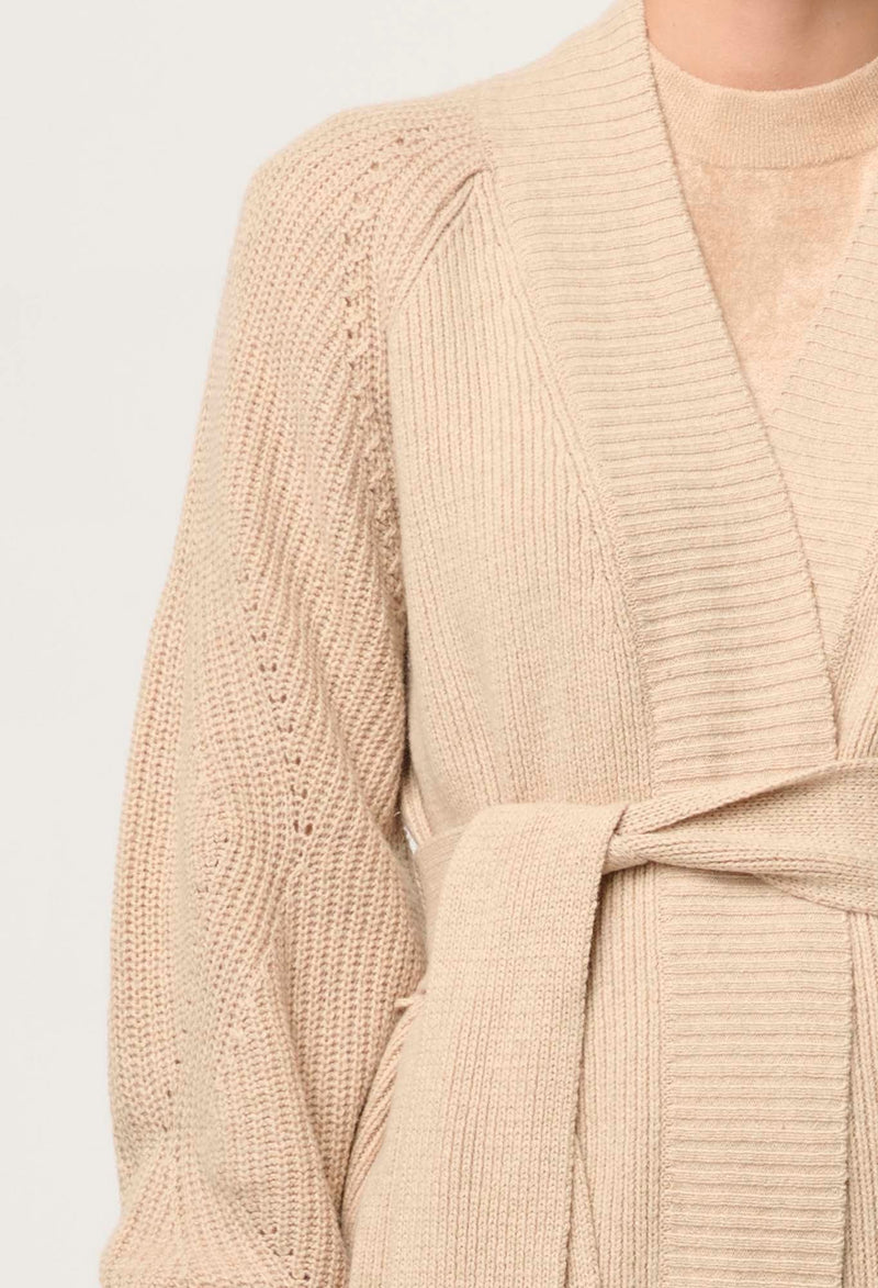 Isolda Belted Wrap Cardigan | Bourbon