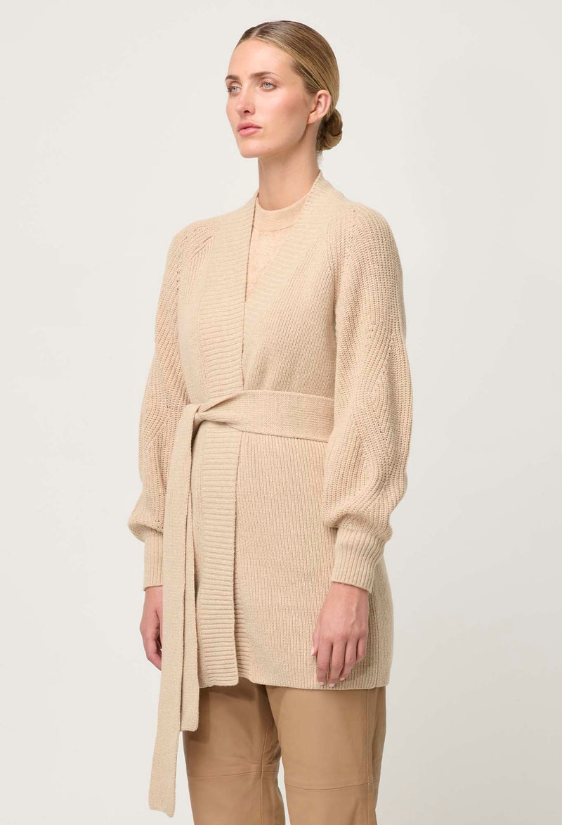 Isolda Belted Wrap Cardigan | Bourbon