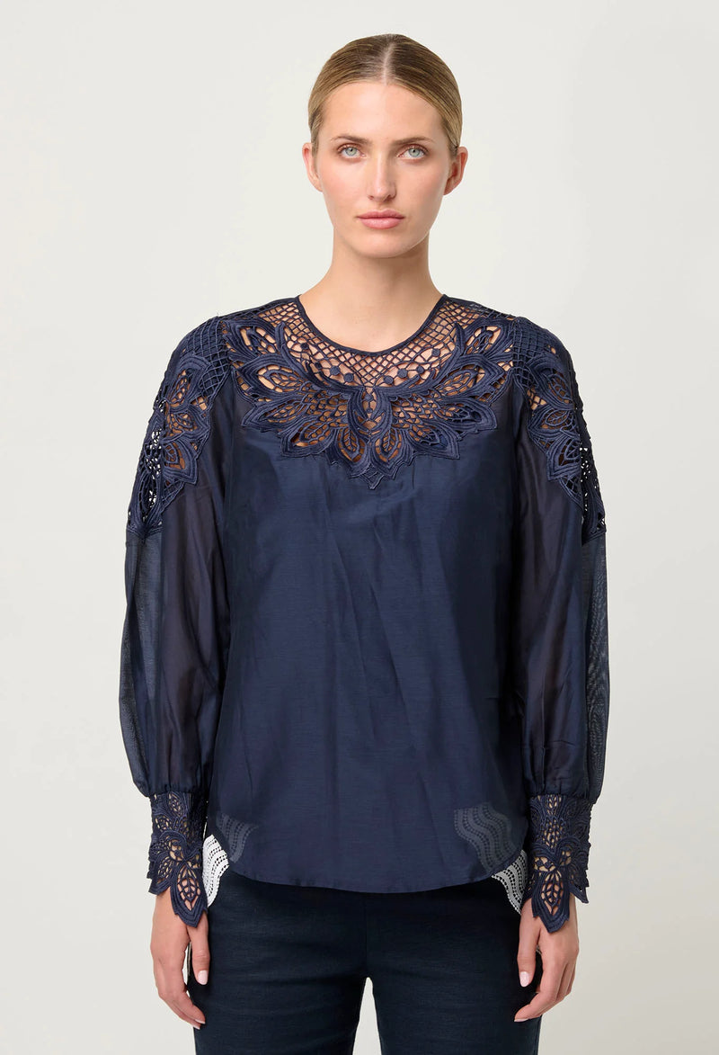 Mirador Lace Blouse | Night Sky