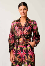 Elysian Silk Cotton Placement Print Cuffed Shirt | Ánthos Iótos