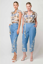 Luma Silk Cotton Flutter Sleeve Trim Top | Golden Medina