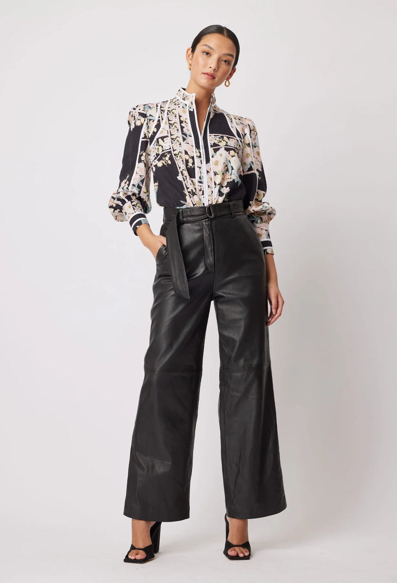 Halston Leather Pant | Black