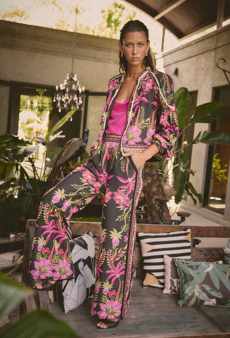 Willow Viscose Dobby Half Elastic Waist Contrast Penl Pant | Ánthos Iótos