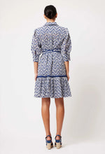 ADELINE EMBROIDERED COTTON DRESS | NAVY/WHITE EMBROIDERY