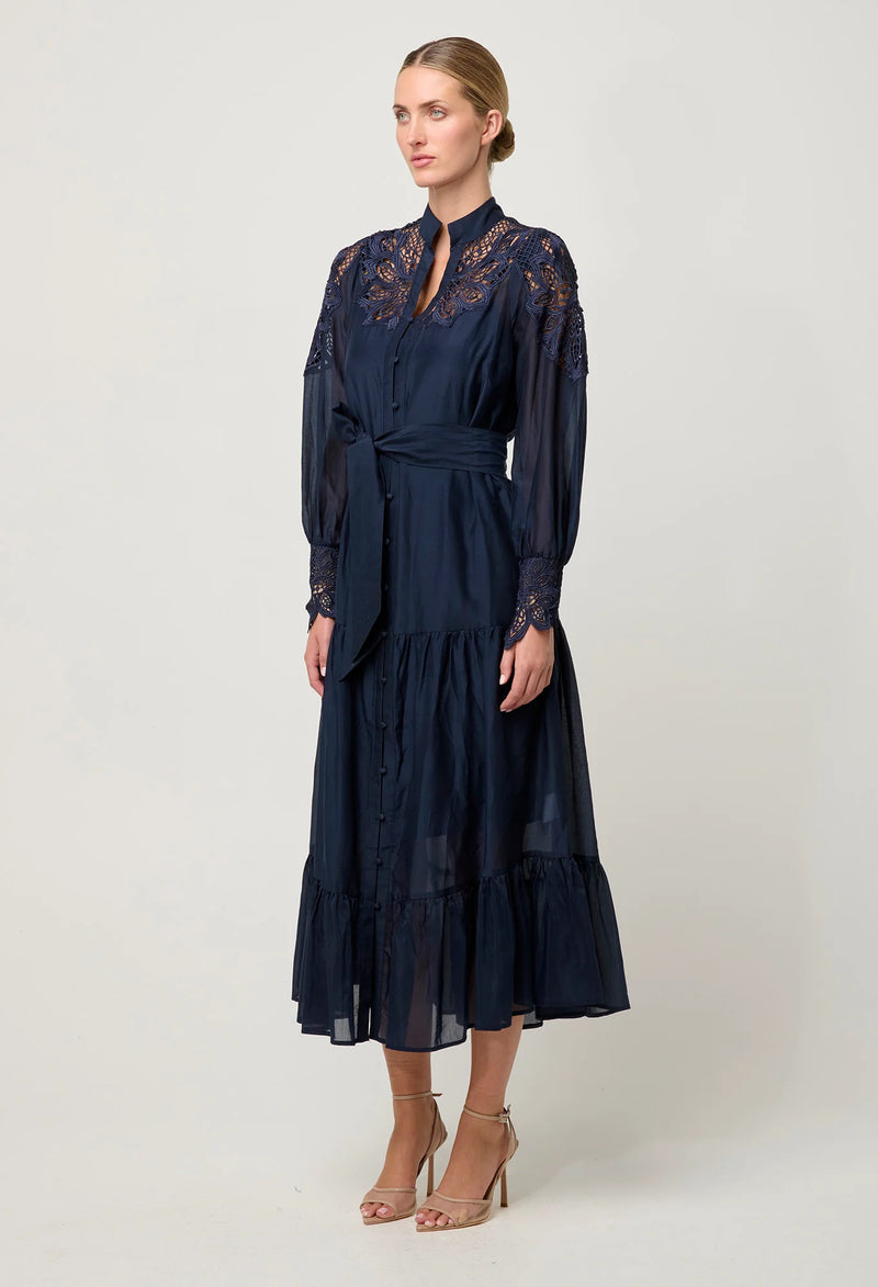 Mirador Silk Maxi Dress | Night Sky