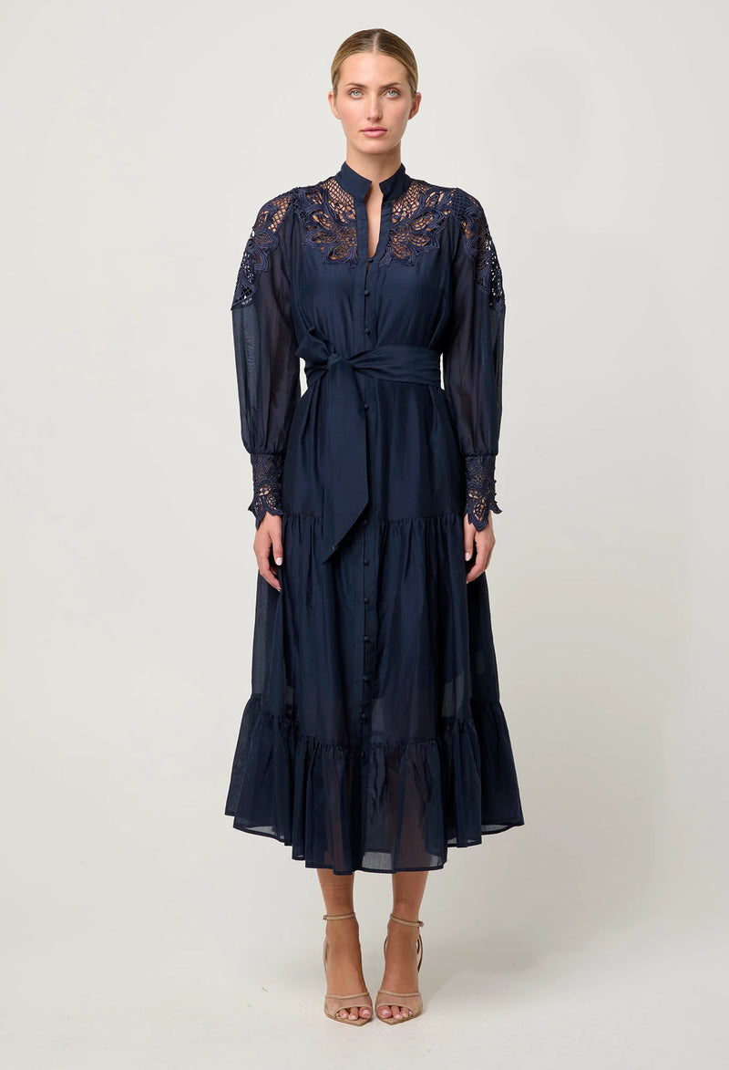 Mirador Silk Maxi Dress | Night Sky