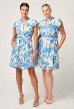 Adriana Linen Yoke Dress | Azure Mosaic
