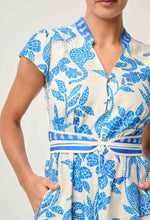 Adriana Linen Yoke Dress | Azure Mosaic