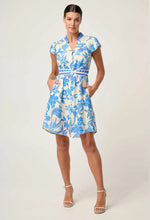 Adriana Linen Yoke Dress | Azure Mosaic