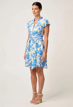 Adriana Linen Yoke Dress | Azure Mosaic