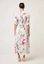 Xenia Contrast Trim Yoke Linen Viscose Dress | Plume Blossom