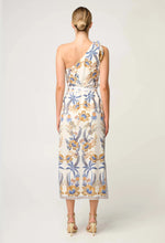 Amira One Shoulder Tie Viscose Faille Dress | Onyx Casablanca