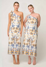 Amira One Shoulder Tie Viscose Faille Dress | Onyx Casablanca
