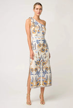 Amira One Shoulder Tie Viscose Faille Dress | Onyx Casablanca