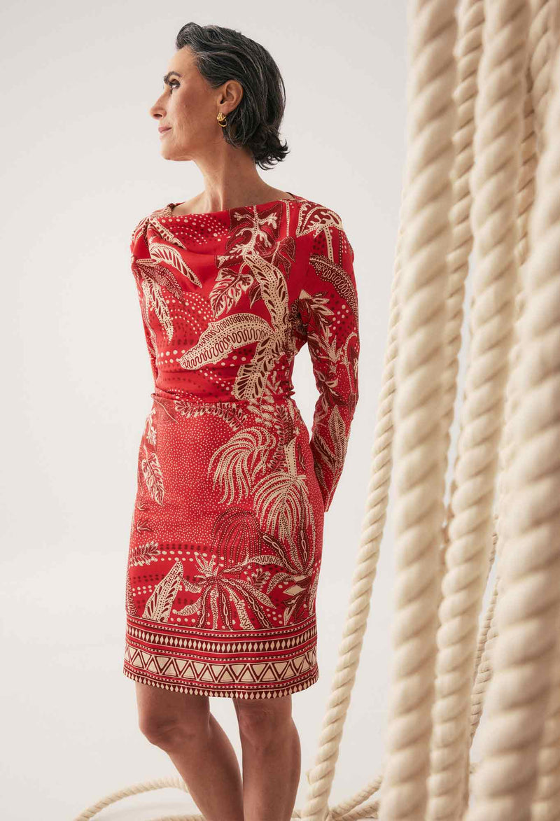 Helsa Draped Neck Dress Helsa Draped Neck Dress