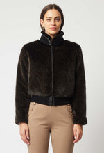 Stella Faux Fur Rib Collar Detail Bomber | Sable