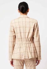 VENUS PONTE BLAZER | OATMEAL CHECK