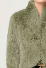 Reina Faux Fur Jacket in Jade Mist