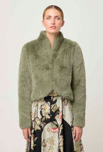 Reina Faux Fur Jacket in Jade Mist
