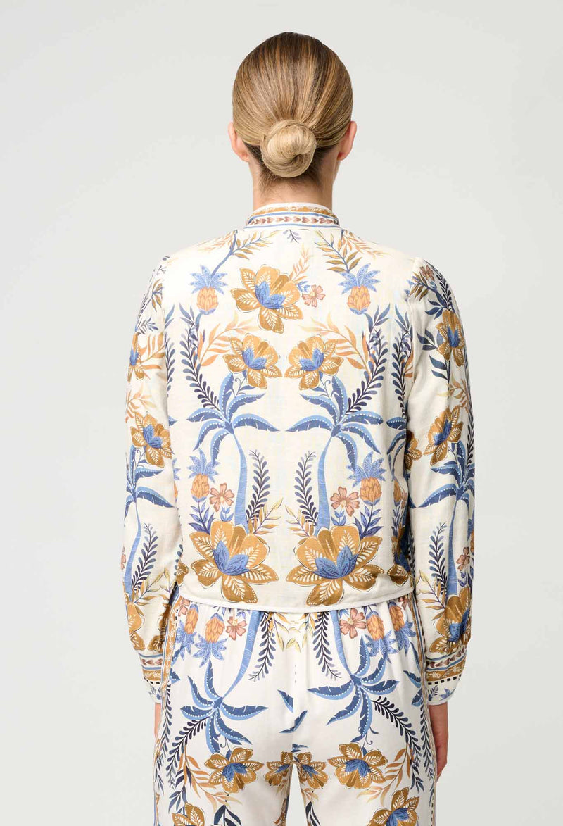 Aurora Reversible Linen Viscose Jacket | Golden Medina/Marrakech Topaz
