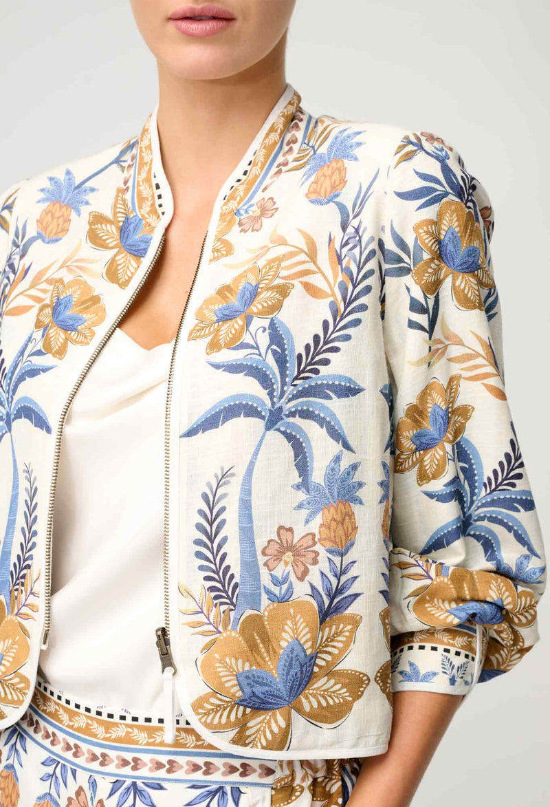 Aurora Reversible Linen Viscose Jacket | Golden Medina/Marrakech Topaz