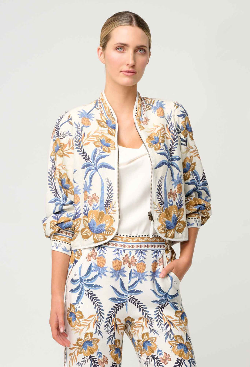 Aurora Reversible Linen Viscose Jacket | Golden Medina/Marrakech Topaz