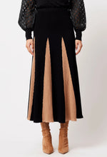 NOVA MERINO WOOL KNIT SKIRT | BLACK/HUSK