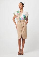 Delray Embroidered Cotton Twill Skirt | Sand
