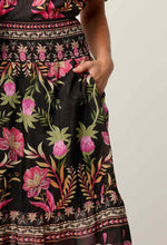 Cordelia Placement Print Shirred Waist Silk Cotton Skirt | Ánthos Iótos