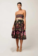 Cordelia Placement Print Shirred Waist Silk Cotton Skirt | Ánthos Iótos