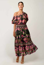 Cordelia Placement Print Shirred Waist Silk Cotton Skirt | Ánthos Iótos