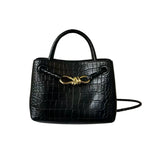 Mini Black Croc Leather Bag