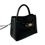 Mini Black Croc Leather Bag